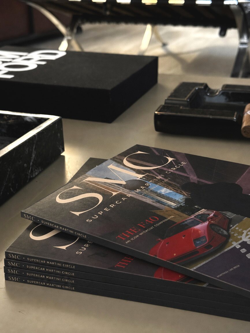 Supercar Martini Circle magazine on a desk